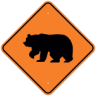 MUTCD Bear W11-16 Orange Sign