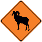 MUTCD Bighorn Sheep W11-18 Orange Sign