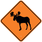 MUTCD Moose W11-21 Orange Sign