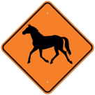 MUTCD Horse Orange W11-22 Sign
