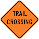 MUTCD Trail Crossing W11-15a Orange Sign