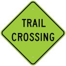 MUTCD Trail Crossing Green W11-15a Sign