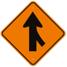 MUTCD Right Lane Merge Orange W4-1R Sign
