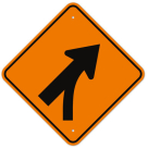 MUTCD Entering Roadway Merge Orange Right W4-5R Sign