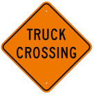 MUTCD Truck Crossing W8-6 Orange Sign