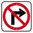 MUTCD No Right Turn R3-1 Sign