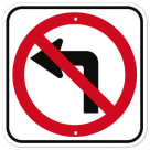 MUTCD No Left Turn R3-2 Sign
