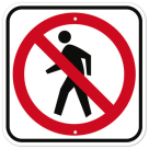 MUTCD No Pedestrian Crossing With Graphic R9-3A Sign