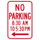MUTCD No Parking Specify Times Right Arrow R7-2A Sign
