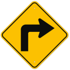 MUTCD Right Turn W1-1R Sign