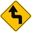 MUTCD Left Reverse Turn W1-3L Sign