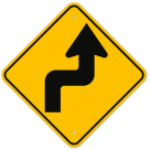MUTCD Right Reverse Turn W1-3R Sign