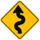 MUTCD Left Winding Road W1-5L Sign