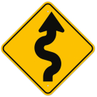 MUTCD Right Winding Road W1-5R Sign