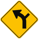 MUTCD Left Turn Arrow W1-10 Sign
