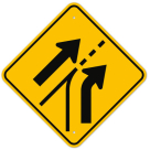 MUTCD Entering Roadway Added Lane Right W4-6R Sign