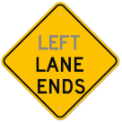 MUTCD Left Lane Ends W9-1L Sign