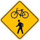 MUTCD Pedestrian And Bike Crossing W11-15 Sign