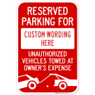 Custom Reserved Parking Sign