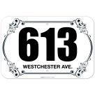 Address Sign, Two Lines Black Design Border, Custom Personalized House Numbers For Outside