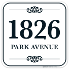 Address Sign, Two Lines Black Border, Custom Personalized House Numbers For Outside