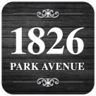 Address Sign, Two Lines Black Wooden Background, Custom Personalized House Numbers for Outside