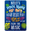 Custom Blue Pool Rule Signs, Personalized Sign for Pool, for Family, Friends, Him and Her Sign