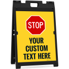 Custom Stop Folding Floor Sign, Sandwich Board/A Frame Sign Kit With Two Panel Sign