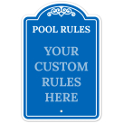 Custom Pool Rules Sign Personalized Swimming Pool Rules Decor Blue Sign