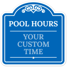 Custom Pool Sign Personalized Pool Hours Decor Blue Sign