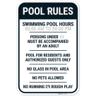 Custom Pool Rules Sign Swimming Pool Hours Sign