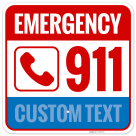 Custom Pool Emergency 911 With Graphic Sign