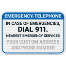 Custom Pool Emergency Telephone In Case Of Emergencies Sign