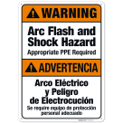 Arc Flash And Shock Hazard Appropriate Ppe Required Sign,