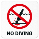No Diving Vinyl Adhesive Pool Depth Marker, (SI-7450)