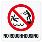 No Roughhousing Vinyl Adhesive Pool Depth Marker,
