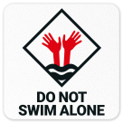 Do Not Swim Alone Vinyl Adhesive Pool Depth Marker,