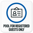 Pool For Registered Guests Only Vinyl Adhesive Pool Depth Marker,