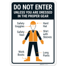 Do Not Enter Unless You Are Dressed In The Proper Gear Sign,