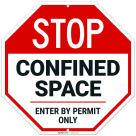 Confined Space Enter By Permit Only Sign,