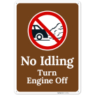 No Idling Turn Engine Off With Graphic Sign,