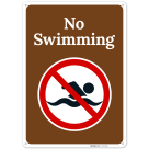 No Swimming With Graphic Sign,