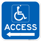 Access With Left Arrow Sign, (SI-74811)