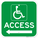 Access With Left Arrow Sign, (SI-74812)