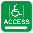 Access With Right Arrow Green Sign,