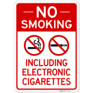 No Smoking Including Electronic Cigarettes With Graphic Sign,
