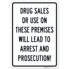 Drug Sales Or Use On These Premises Will Lead To Arrest And Prosecution Sign,