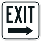 Exit Sign With Right Arrow Sign,