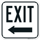 Exit Sign With Left Arrow Sign,