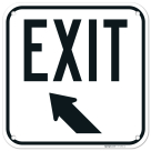 Exit Sign With Upper Left Arow Sign,